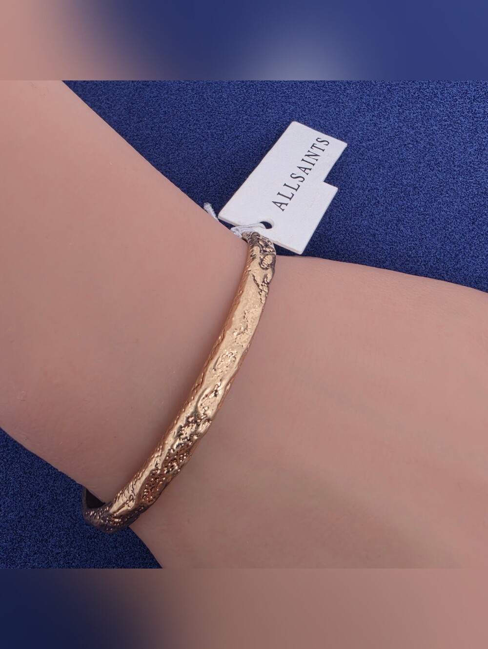 AllSaints Mina Golden Hammered Cuff NWT